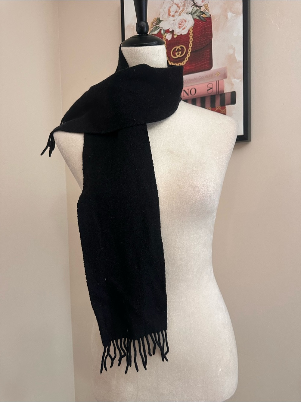 Givenchy Black Men's Fringe Scarf